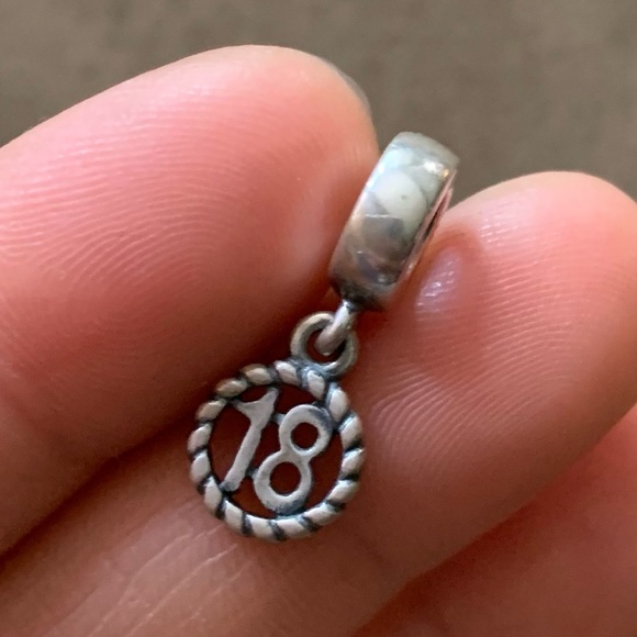 Retired Pandora 18 Dangle Charm Sterling Silver 925 EUC - Picture 2 of 5